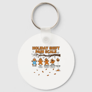 Shift Nurse Pain Scale Funny Gingerbread Rn Christ Key Ring