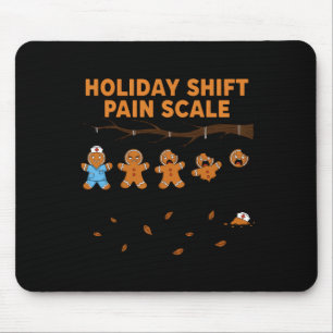 Shift Nurse Pain Scale Funny Gingerbread Rn Christ Mouse Pad