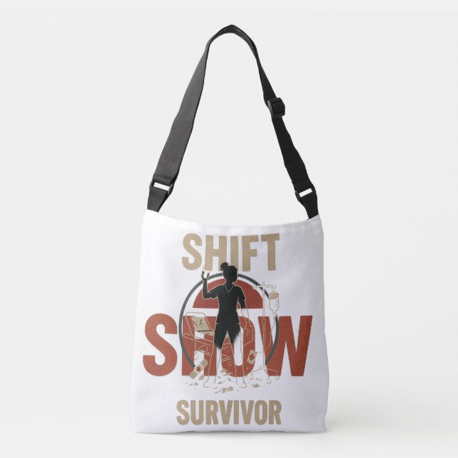 Shift Show Survivor Nurse Tote Bag – Funny Burnout (Front)
