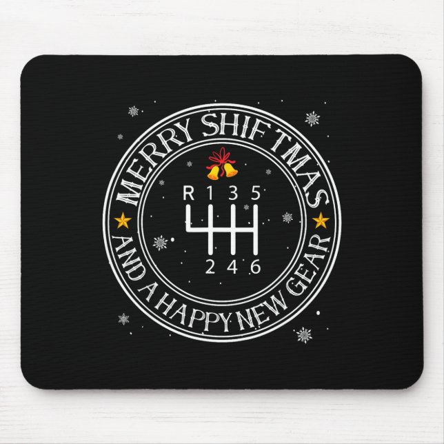 Shiftmas Car Guy Funny Mechanic Christmas Auto Man Mouse Pad (Front)