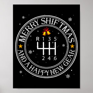Shiftmas Car Guy Funny Mechanic Christmas Auto Man Poster