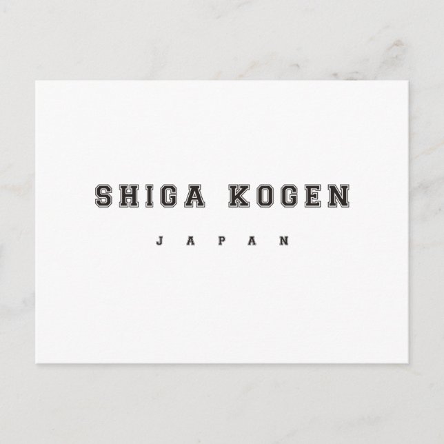 Shiga Kogen Japan Postcard (Front)
