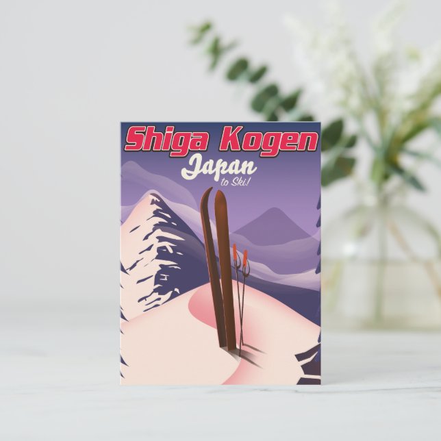 shiga kogen japan ski poster postcard (Standing Front)