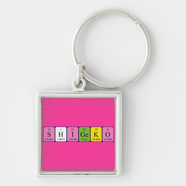 Shigeko periodic table name keyring (Front)