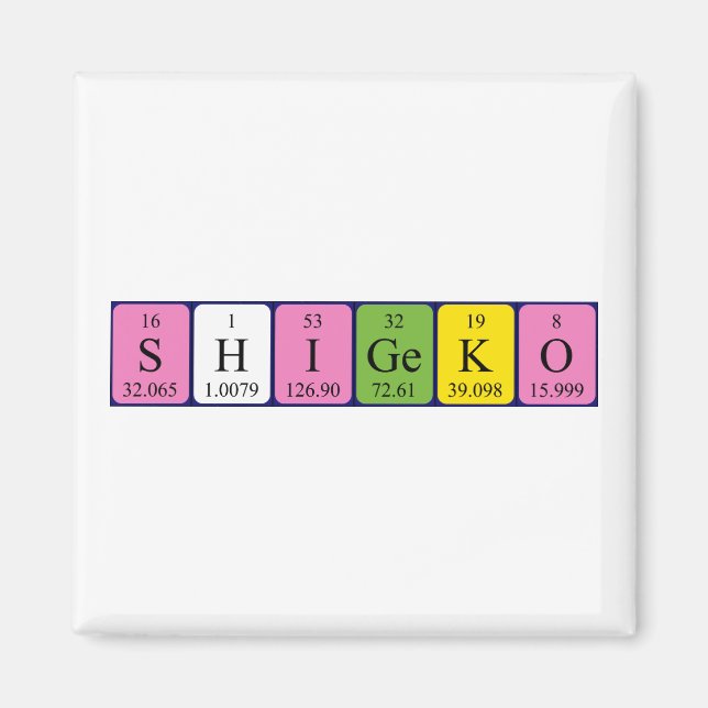 Shigeko periodic table name magnet (Front)