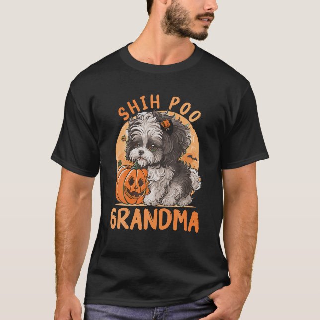 Shih Poo Dog For Grandma Womens Dog Lovers Funny H T-Shirt (Front)