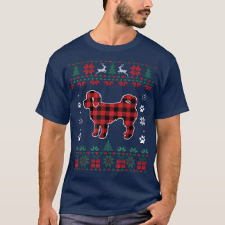 Shih Poo Dog Lover Pajama Red Plaid Ugly Christmas T-Shirt