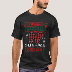 Shih-Poo Dog Red Buffalo Plaid Gift Ugly Christmas T-Shirt
