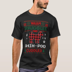 Shih-Poo Dog Red Buffalo Plaid Gift Ugly Christmas T-Shirt
