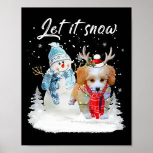 Shih Poo Santa Dog Christmas Snowman Xmas Pajama 1 Poster