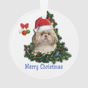 Shih-Tsu Dog Christmas items Ornament