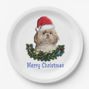 Shih-Tsu Dog  Christmas items Paper Plate