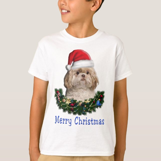 Shih-Tsu Dog  Christmas items T-Shirt (Front)
