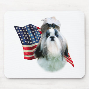 Shih Tzu 2 Flag Mouse Pad