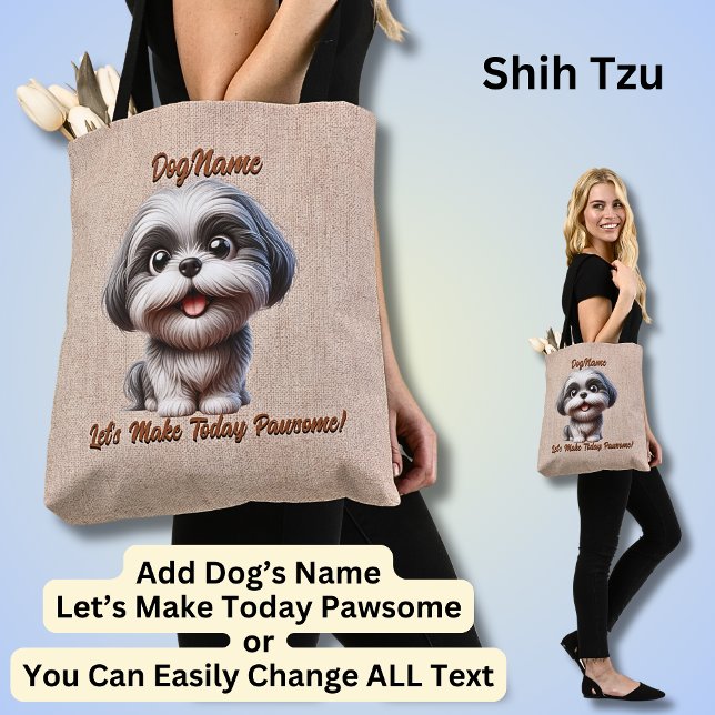 Shih Tzu - Add Dog's Name, Change Text Tote Bag (Creator Uploaded)