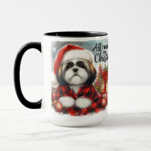 Shih Tzu All I Want for Christmas Coffee Mug Cup