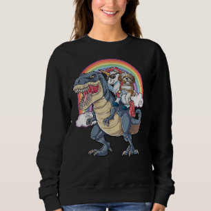 Shih Tzu And Unicorn Ride T Rex Like Boss Sweatshirt
