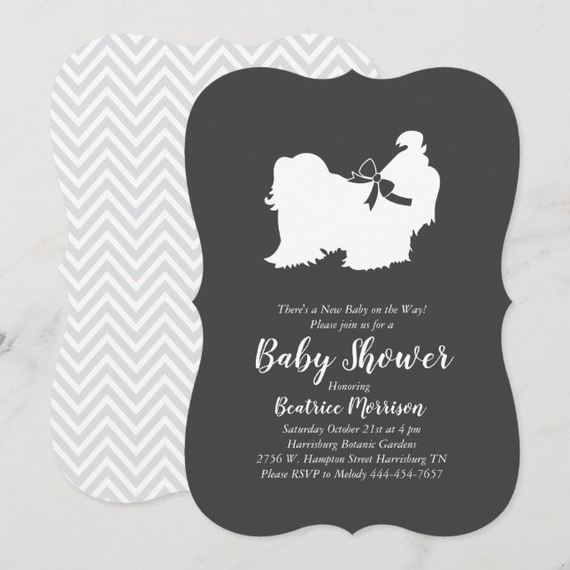 Shih Tzu Baby Shower Gender Neutral Invitation (Front/Back)