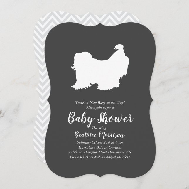 Shih Tzu Baby Shower Gender Neutral Invitation (Front/Back)