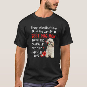 Shih Tzu Best Dog Mom Valentines Day Funny Puppy D T-Shirt