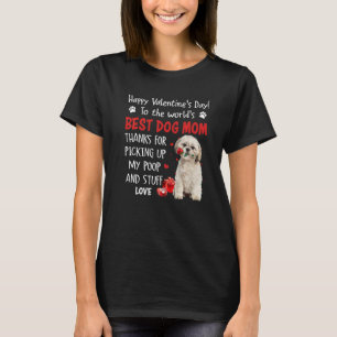 Shih Tzu Best Dog Mum Valentines Day Funny Puppy D T-Shirt