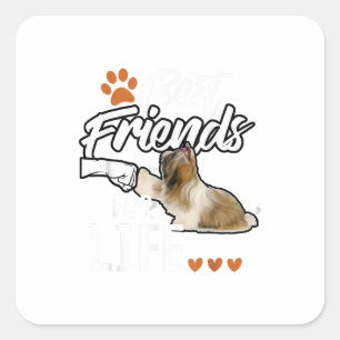 Shih Tzu best Friends for life funny Dog Breed  Square Sticker