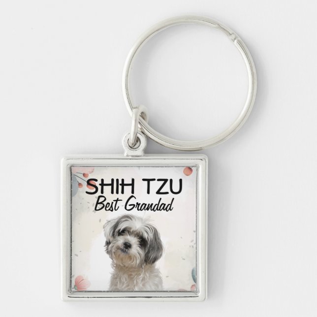 Shih Tzu Best Grandad Key Ring (Front)