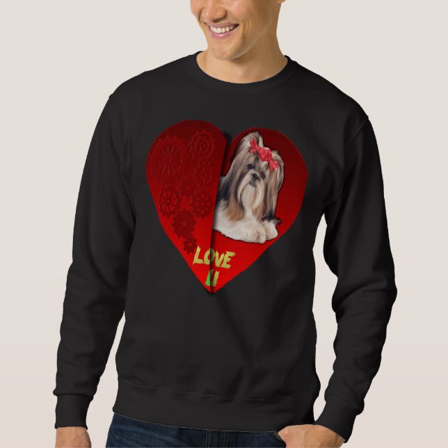 Shih Tzu Big Red Heart Sweatshirt (Front)