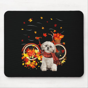 Shih Tzu Bike Autumn Dog Leaf Fall Fun Fall Y all Mouse Pad