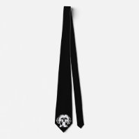 Shih Tzu Black & White Pop Art Dog Face Neck Tie