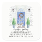 Shih tzu Blue Door New Address Label Sticker