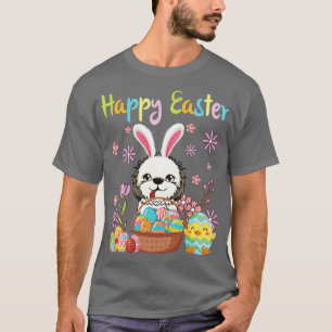 Shih Tzu Bunny Dog Dance Flower Eggs Chick Happy E T-Shirt