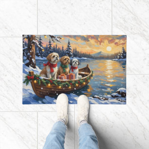 Shih Tzu Christmas Boat Holiday Doormat