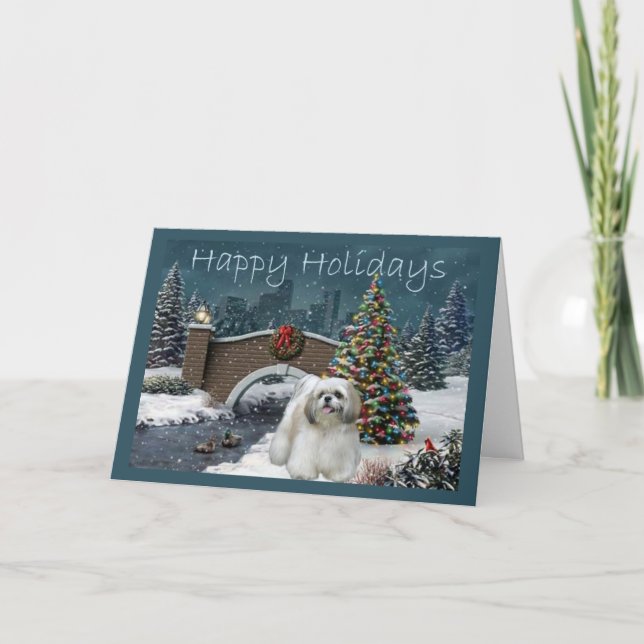 Shih Tzu Christmas Card Evening (Front)
