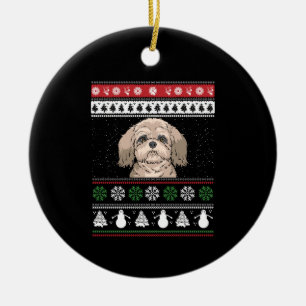 Shih Tzu Christmas  Ceramic Tree Decoration