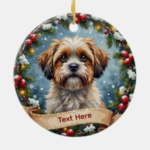 Shih Tzu Christmas Ceramic Tree Decoration