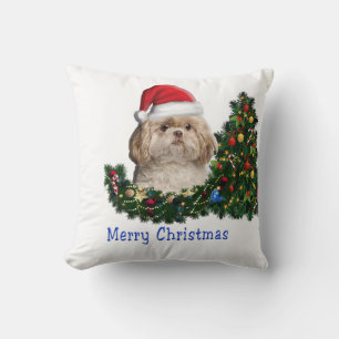 Shih tzu Christmas Cushion