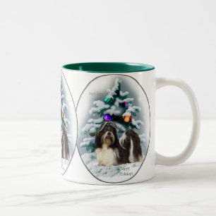 Shih Tzu Christmas Gifts Two-Tone Coffee Mug