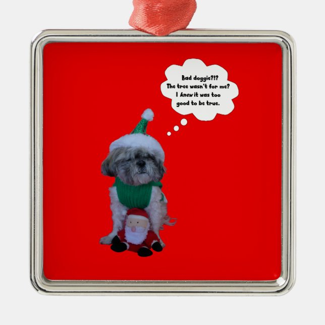 Shih Tzu Christmas Holilday Premium Ornament (Front)