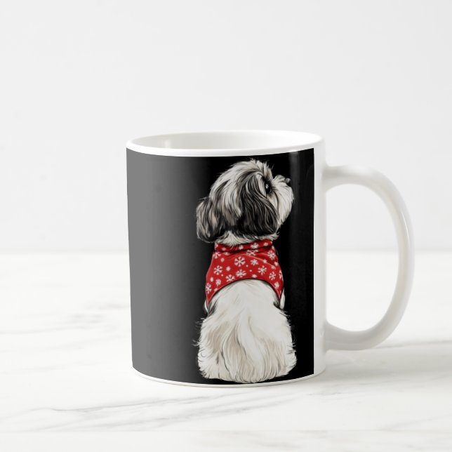 Shih Tzu Christmas Lights Dog Lover Xmas Pajama Pu Coffee Mug (Right)