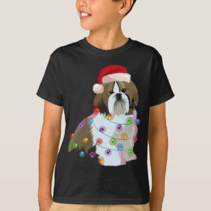 Shih Tzu Christmas Lights Xmas Dog Lover T-Shirt