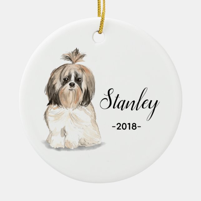 Shih tzu Christmas ornament (Front)