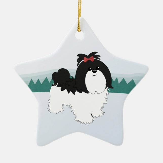Shih Tzu Christmas Ornament (Front)