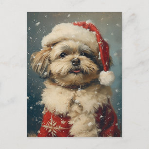 Shih Tzu Christmas Postcard