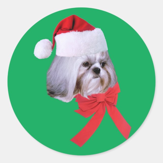 Shih Tzu Christmas Sticker (Front)
