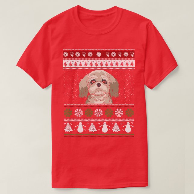 Shih Tzu Christmas T-Shirt (Design Front)