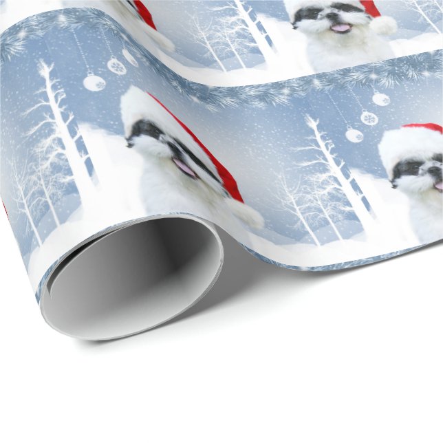 Shih Tzu Christmas Wrapping Paper (Roll Corner)