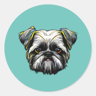 Shih Tzu Classic Round Sticker