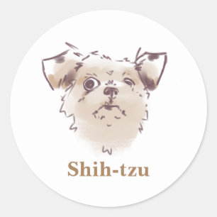 Shih-tzu Classic Round Sticker