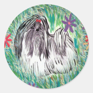 Shih Tzu Classic Round Sticker